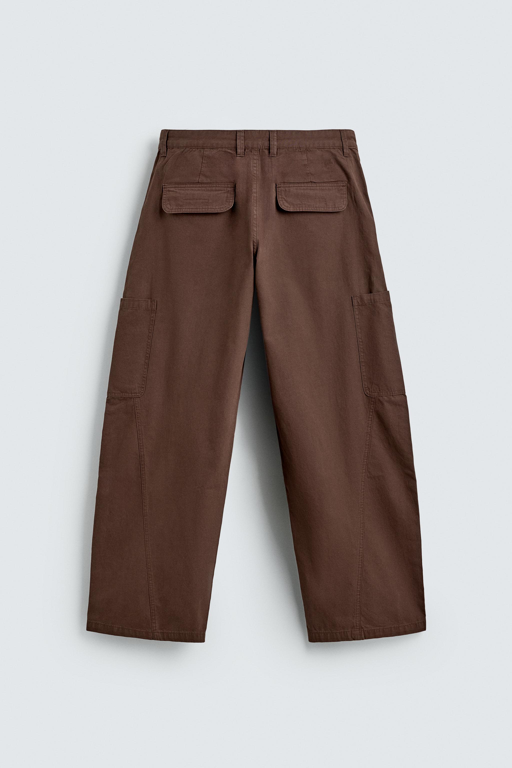 BALLOON FIT CARGO PANTS WITH SEAMS